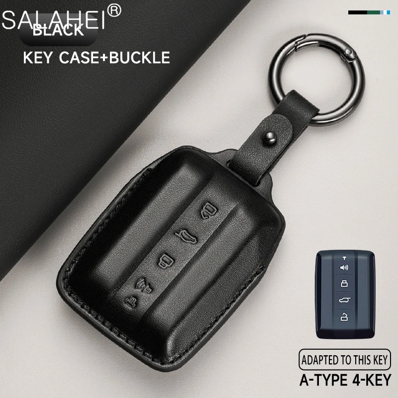 

Кожаный автомобильный смарт-чехол для дистанционного ключа, защитный чехол-держатель, сумка для Great Wall GWM WEY Tank 300 500, аксессуары для ключей