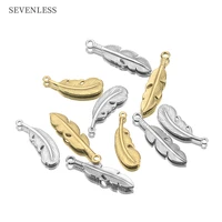 727mm fashion vintage stainless steel feather pendant leaf jewelry accessories for jewelry making diy handmade materials