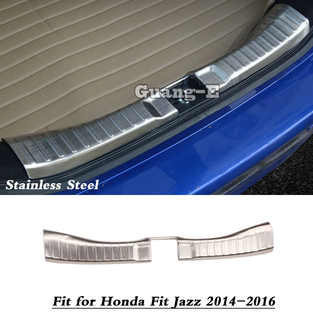 

Горячая Распродажа для Honda FIT JAZZ 2014 2015 2016, автомобильный Стайлинг, внутренняя отделка заднего бампера, Накладка на порог из нержавеющей стали...