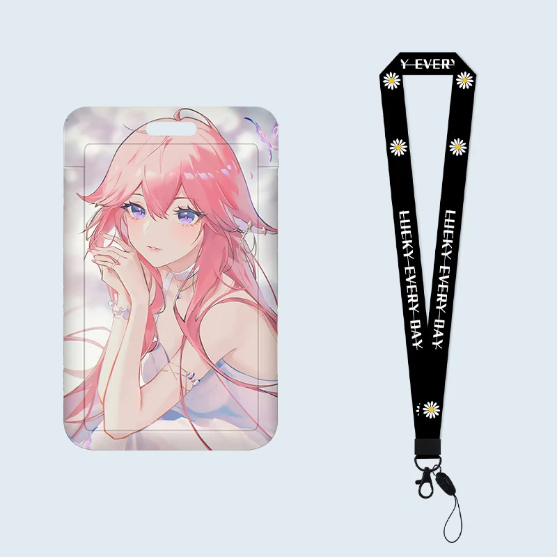 

Genshin Impact Game Anime New Character Xiao Zhongli Kazuha Hutao Push-Pull Custom Design Neck Strap Lanyards Card Badge Holder