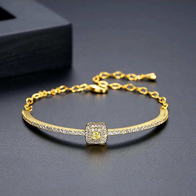 

New Brand Luxury Fashion Classic Jewelry Cubic Zirconia For Women Party Wedding Bracelet Top Quality Punk Bracelet New Jewelry