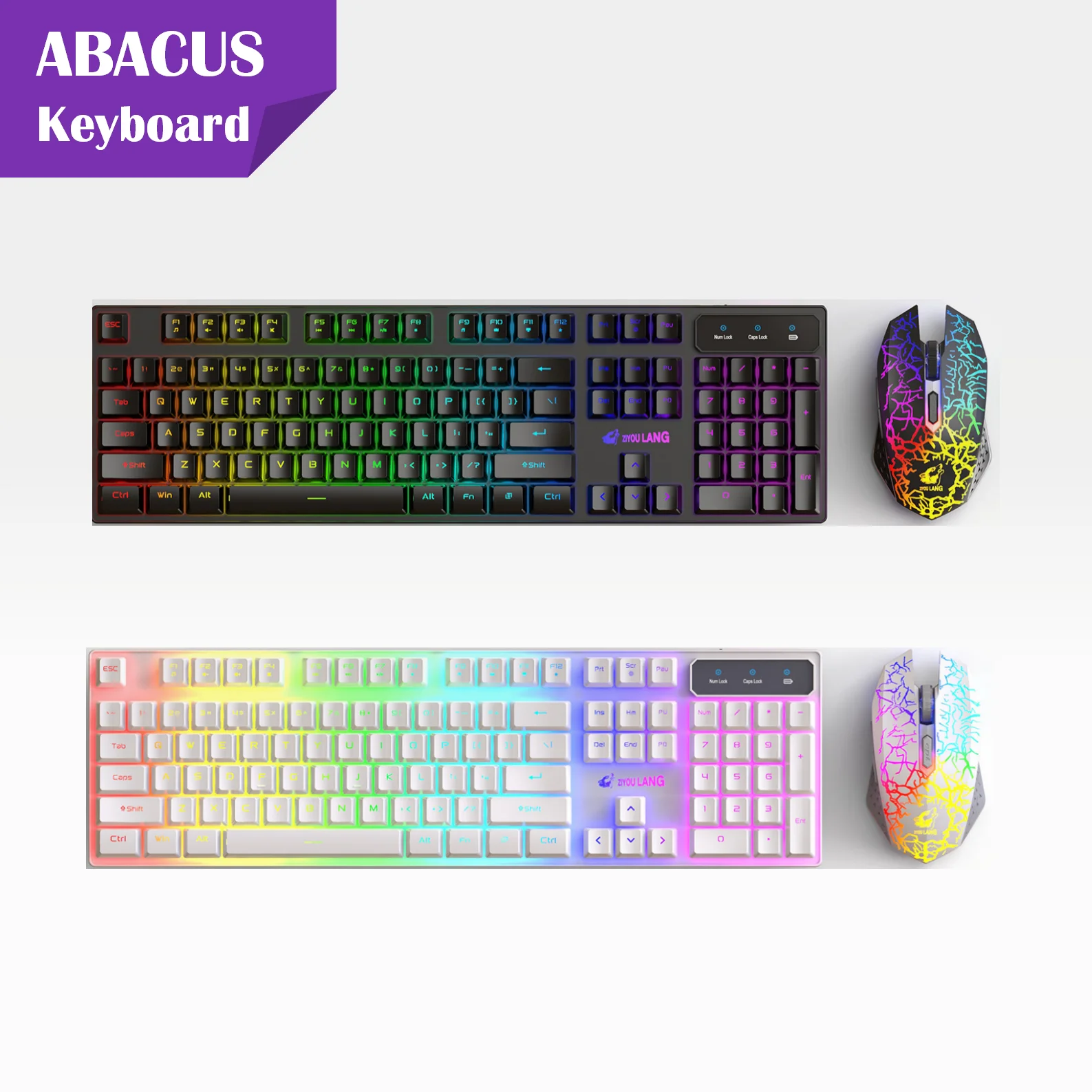 

Gaming Keyboards Mouse Set for PC Laptop Computer Gamer Ergonomic Mechanical Keyboards Mice Combos LED Backlight USB Wireless