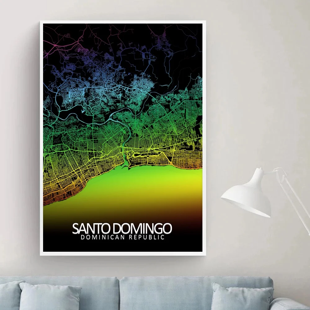 Дания Копенгаген Доминика Санто Доминго постер с радужной картой Donetsk |