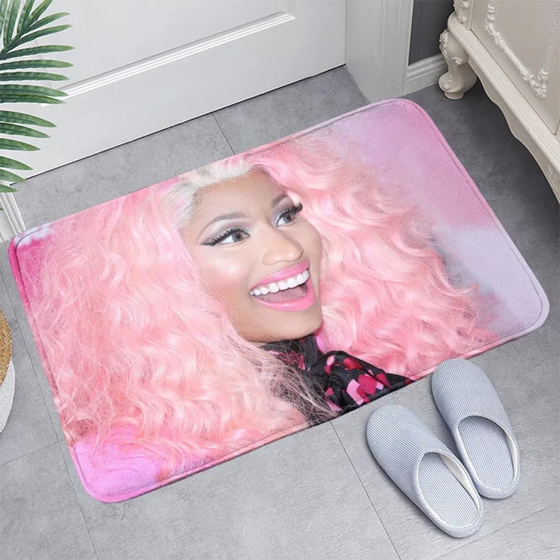 

Напольный коврик Nicki Minaj/ванная/кухня/пляжный коврик из фланелевой губчатой ткани с напечатанным ворсом индивидуальное украшение для спальни