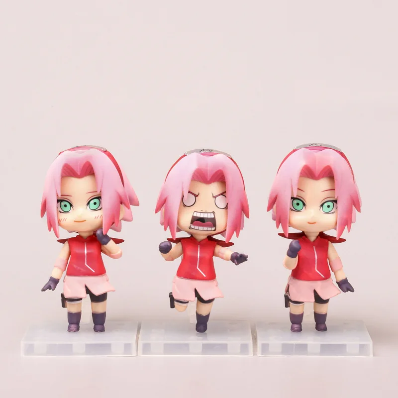 

3pcs/set Naruto Shippuden Anime Figures Haruno Sakura Action Figure Kawaii Figurine Dolls Ornaments Kids Toys Gifts