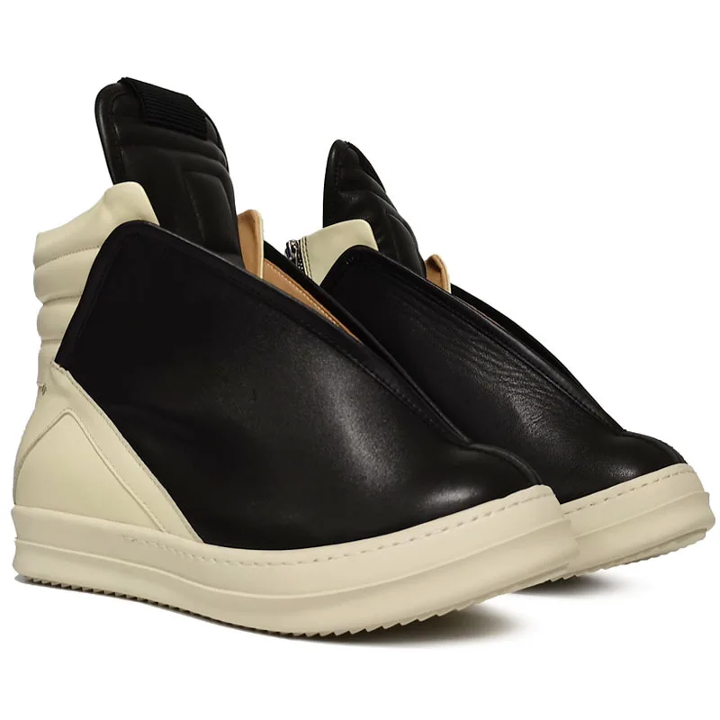 

Rmk Owews men's women's shoes high-quality men's boots catwalk high-top round toe thick-bottomed zipper sneakers couple shoes
