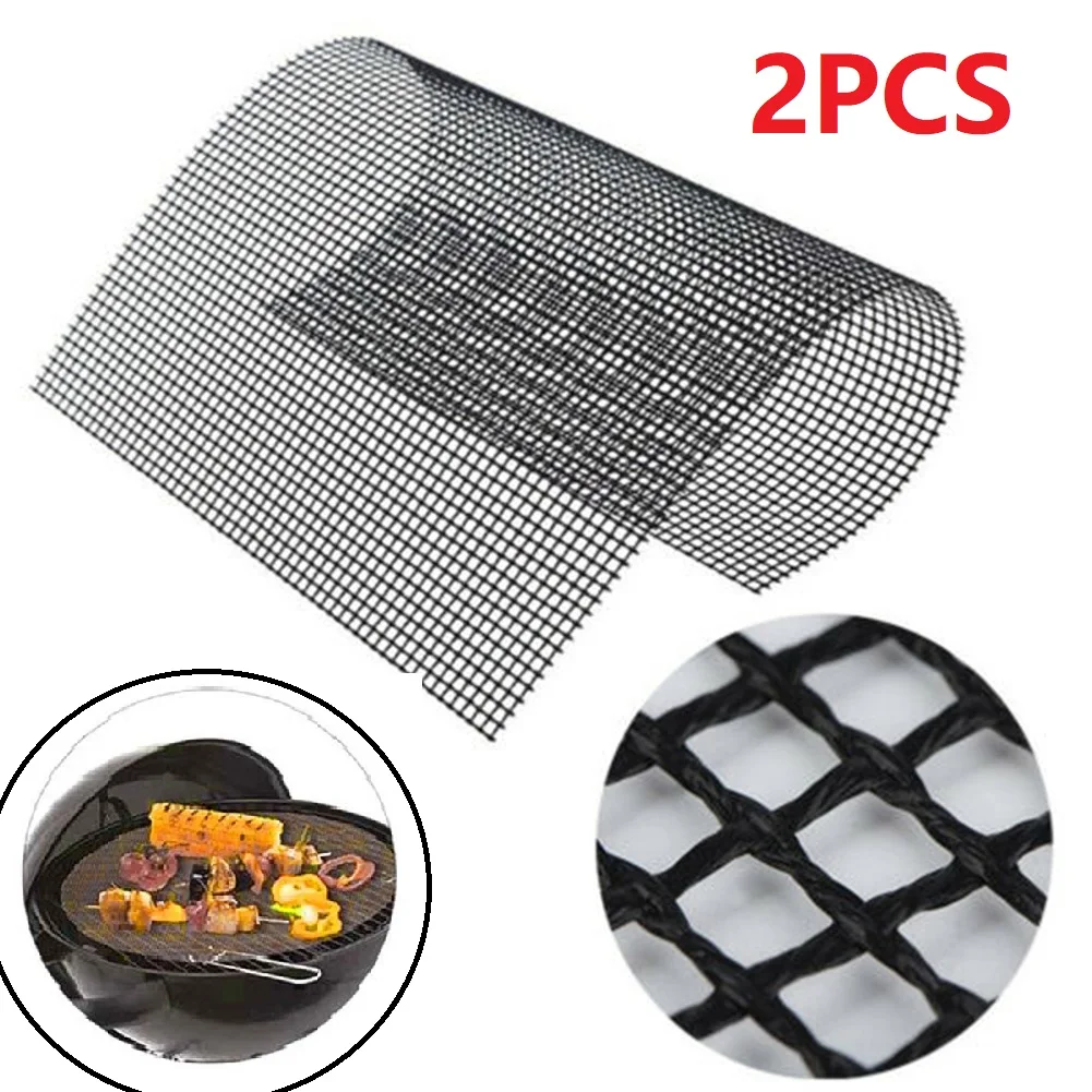 

2PCS BBQ Grill Mesh Mat Non Stick Grilling Mesh Reusable Baking Net Pad Liner Outdoor Camping Grilling Mats Kitchen Cooking Net