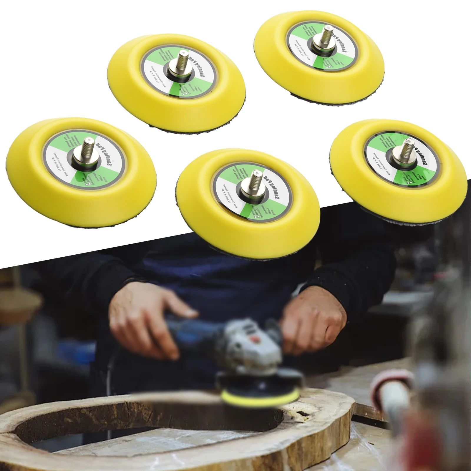 БЕСПЛАТНАЯ Почта подложки для воздушной шлифовальной машины резьба M6 3 дюйма 5 шт.