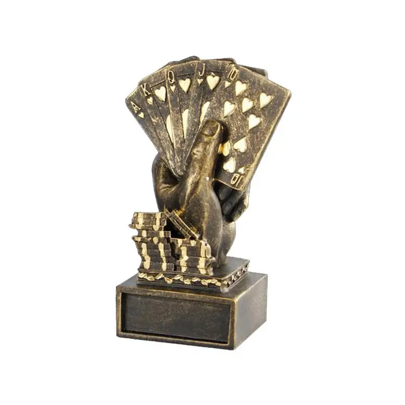 

Creative Statue Abstract Figure Sculpture Resin Ornaments Statue Poker Trophy Cup Home Crafts Modern Figurines For Interior