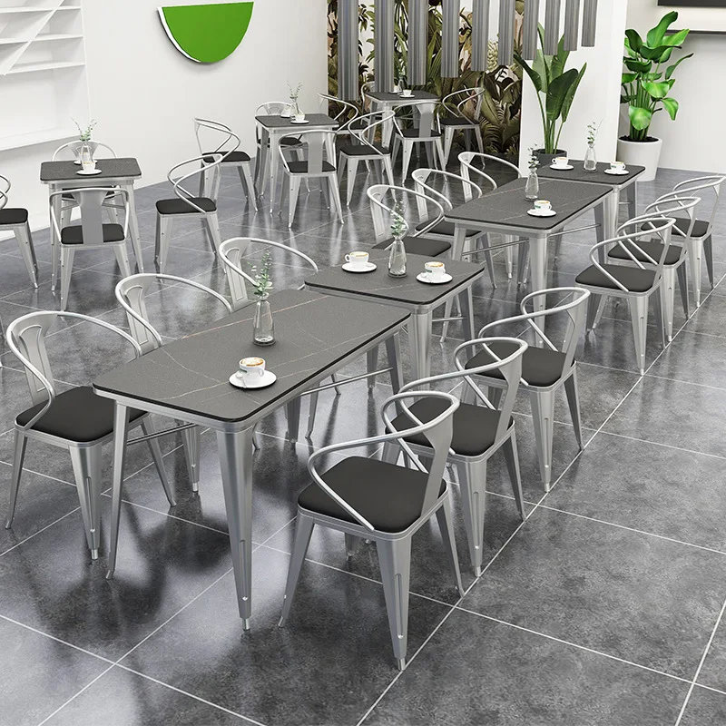 

C0012 Industrial Wind Milk Tea Shop Slate Table and Chair Combination Music Dining Bar Table and Chair Cafe Bar Commercial Dinin