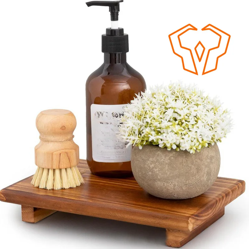 Деревянный поднос для ванной комнаты маленькое украшение стола мыла туалетных