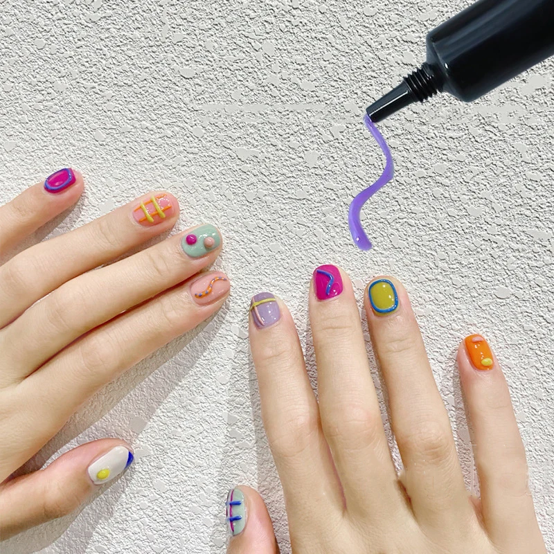 

5D Stereoscopic Colorful Nail Gel Soak off UV LED 12Colors Nail Painting 3D Sculpture Transparent Candy Color Soft Solid Gel 10g