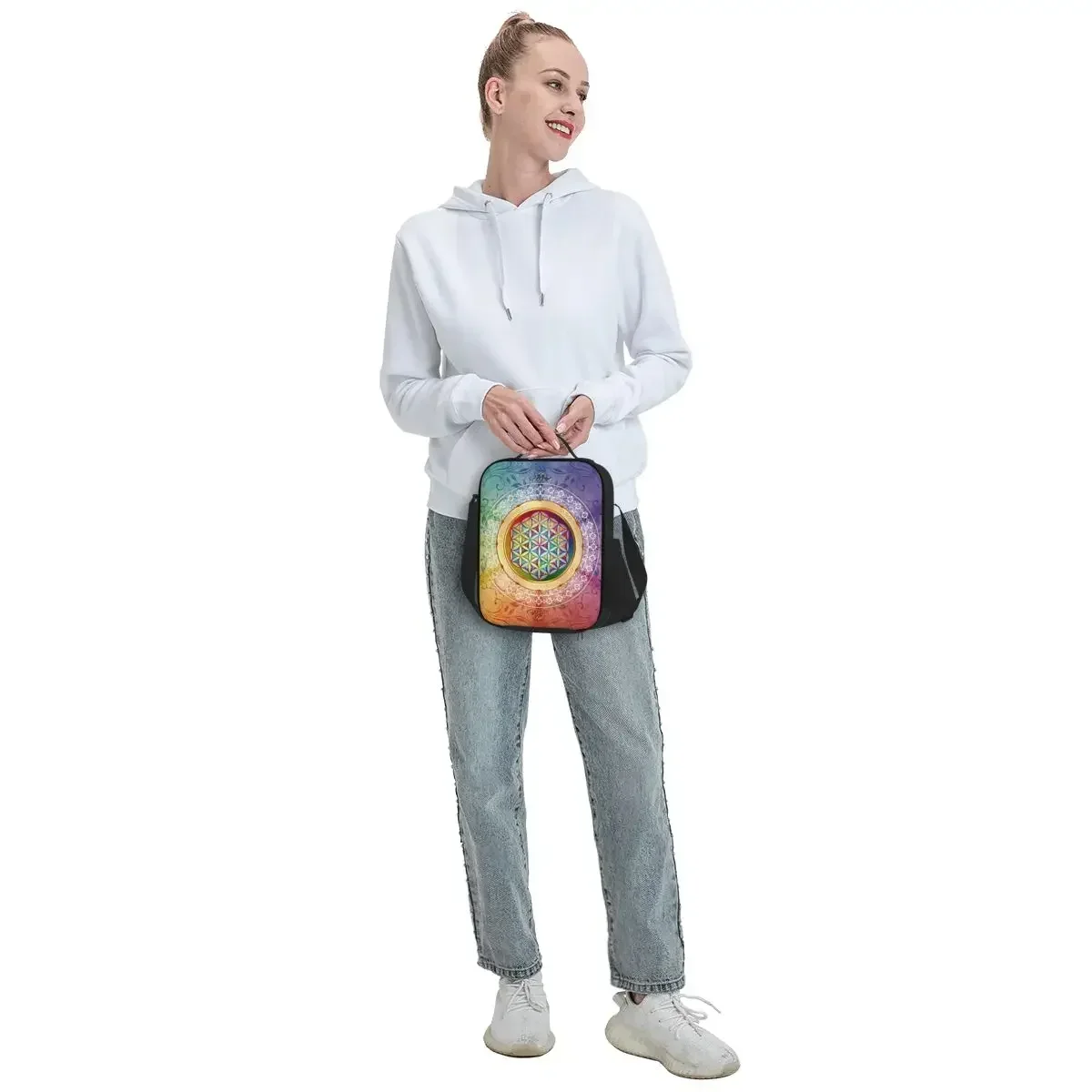 Изолированные ланч-пакеты с романтическим цветочным рисунком для Священного