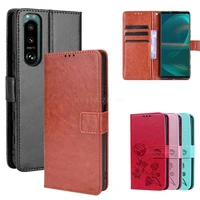 original pu leather wallet cover for funda sony xperia 1 iv flip case for sony xperia 10 iv sog07 10 iv so 52c case wrist strap