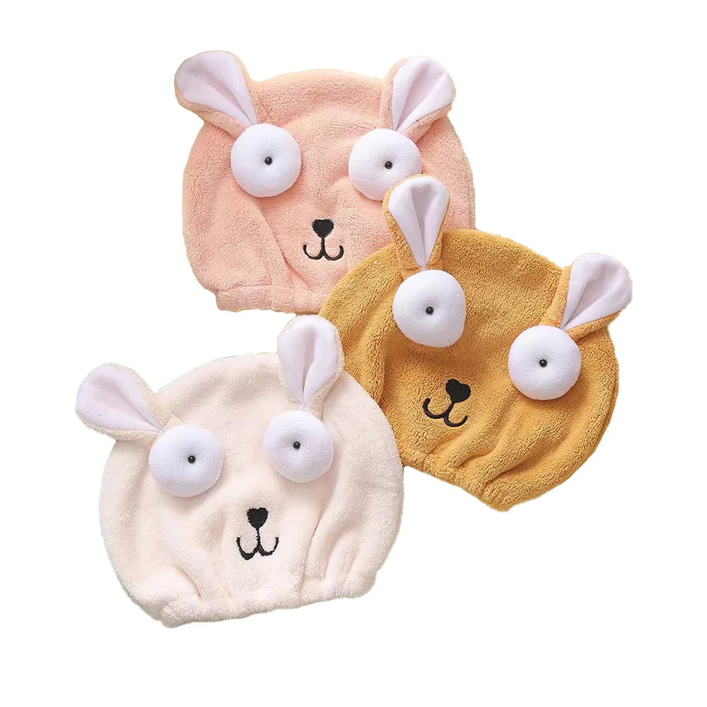 

New Cartoon Hair Drying Towels Cute Rabbit Kids Adult Hair Dryer Soft Microfiber Absorbent Shower Cap Quick Dry Bath Wrap Towel