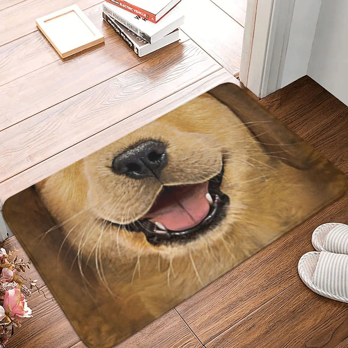 

3D Three Dimensional Bathroom Mat Cute Golden Retriever Puppy Gift Doormat Living Room Carpet Outdoor Rug Home Decor