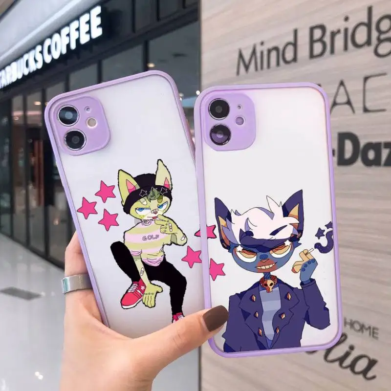 

ribless Phone Case For iPhone 13 12 11 Mini Pro XR XS Max 7 8 Plus X Matte transparent Purple Back Cover