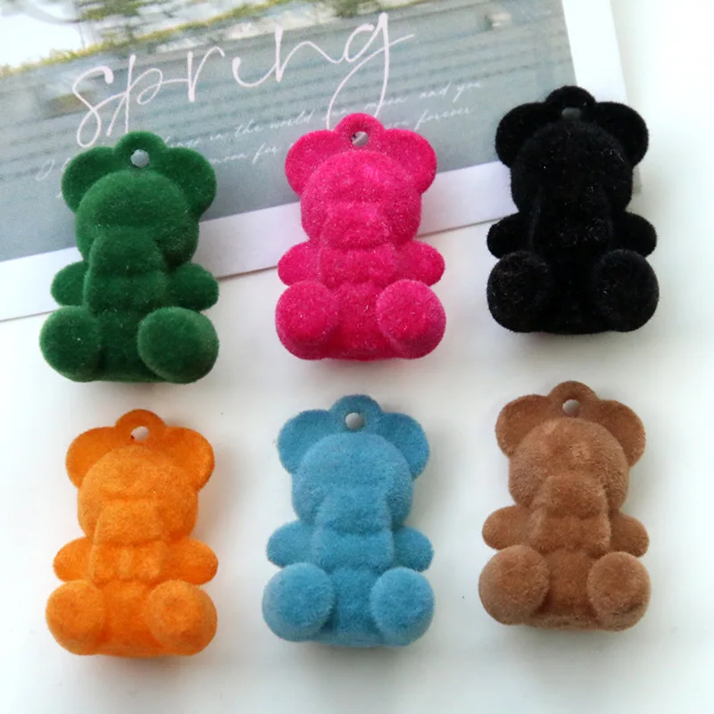 

5 шт., Осенние милые плюшевые бархатные подвески в виде медведя