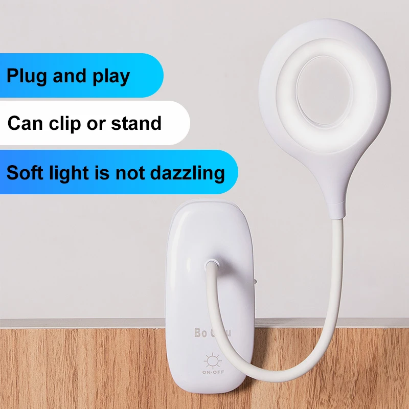 

Touch Sensor LED Desk Lamp Flexible USB Rechargeable Clip On Table Lamp Bed Piano Study Work Reading Light 3 Brightness Dimmable