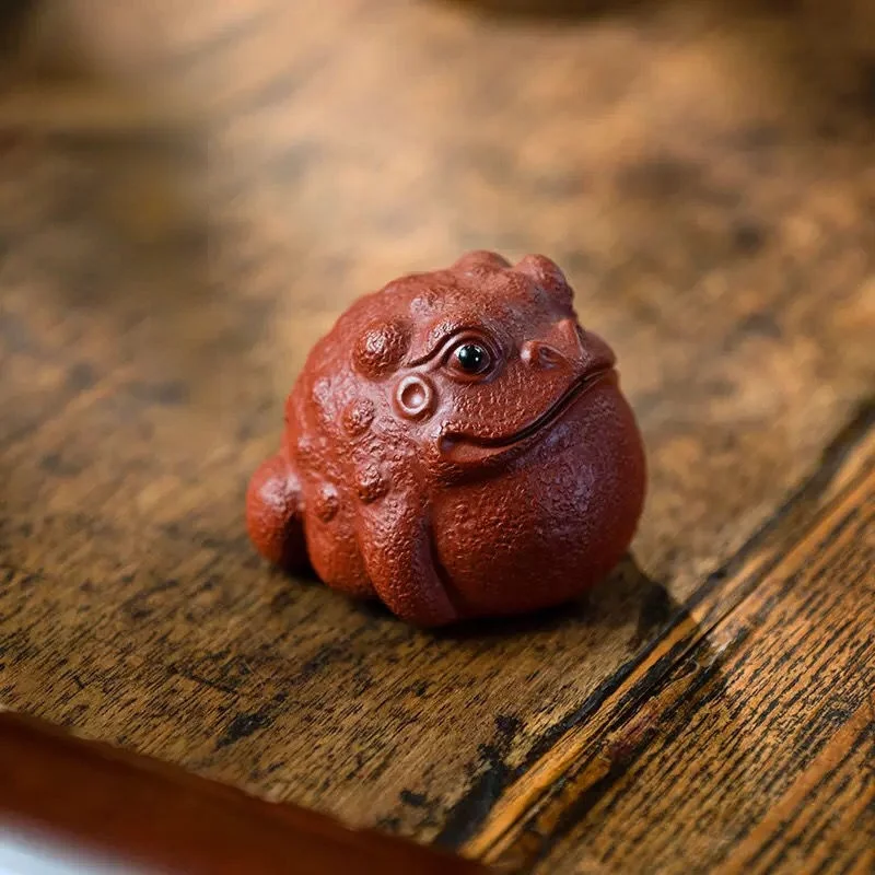 

Purple Sand Tea Pet Toad Zen Yixing Tea Ceremony Ceramic Animal Figurines Pet Accessories Tea Bar Home Decorative