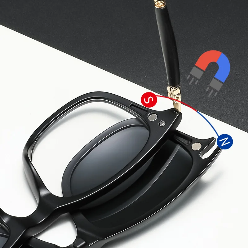 Мужские и женские очки для близорукости VCKA солнцезащитные 6 в 1 с магнитной