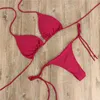 Traje de baño de verano para mujer, conjunto de Bikini Sexy, ropa de playa ajustable, conjunto de traje de baño con almohadilla de cuello Halter, sujetador triangular 5