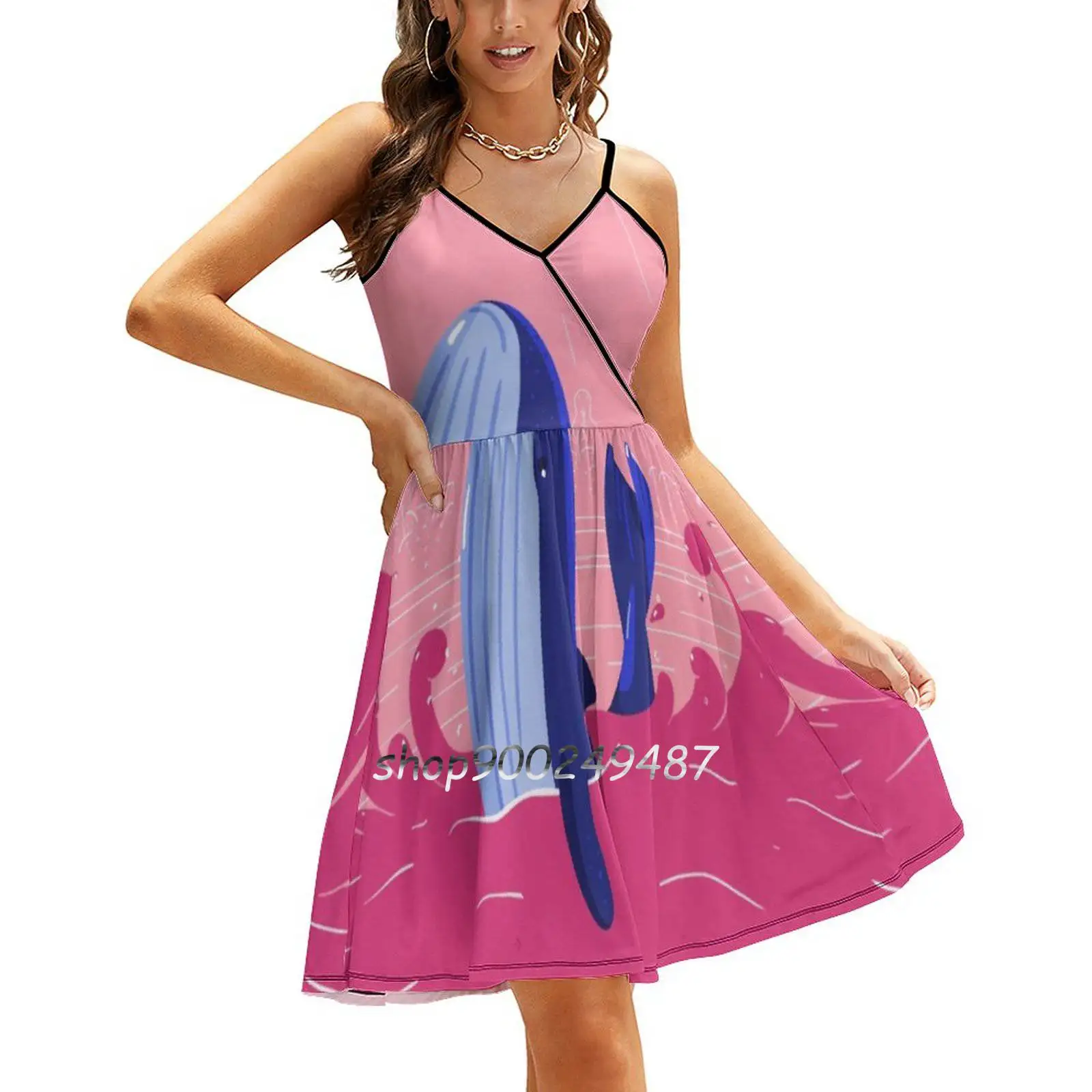 Платья-кит для женщин трапециевидной формы в корейском стиле тонкое платье с