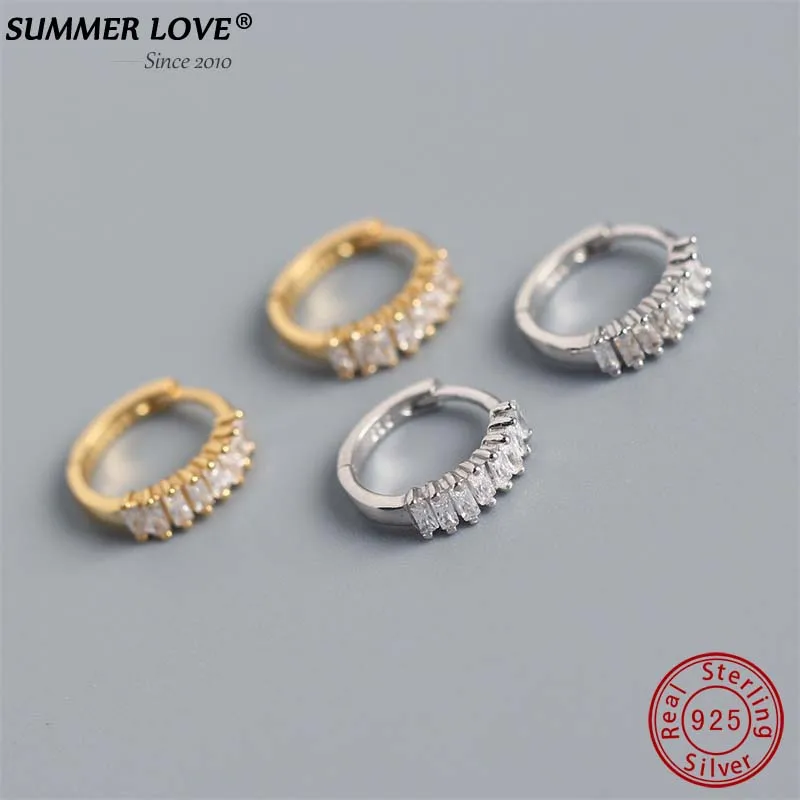 

925 серебряные необычные женские серьги-кольца с фианитами 2021, трендовые красочные хрустальные серьги, ювелирные изделия, серьги