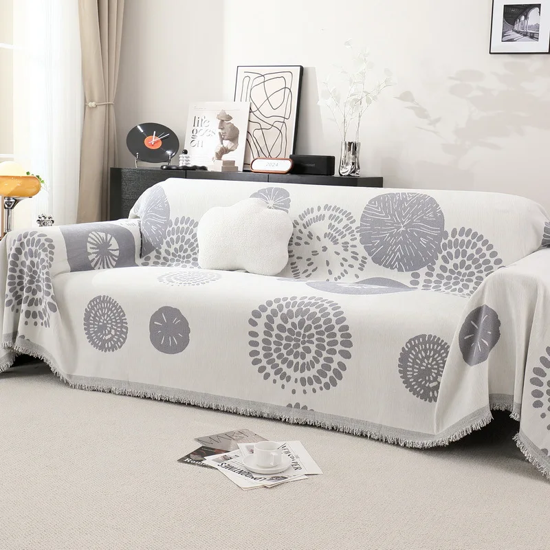 Новое простое полотенце для дивана 1/2/3/4-местное полиэстер хлопок геометрическое