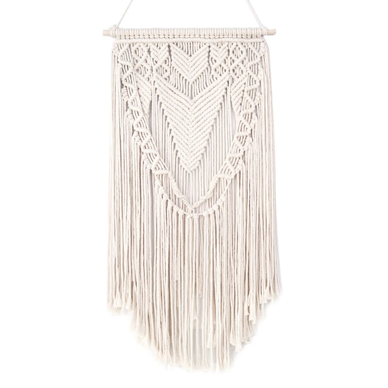 

Macrame Boho Wall Hanging Decor, Geometric Woven Tapestry Chic Handmade Bohemian Art for Home Bedroom Wedding Apartment