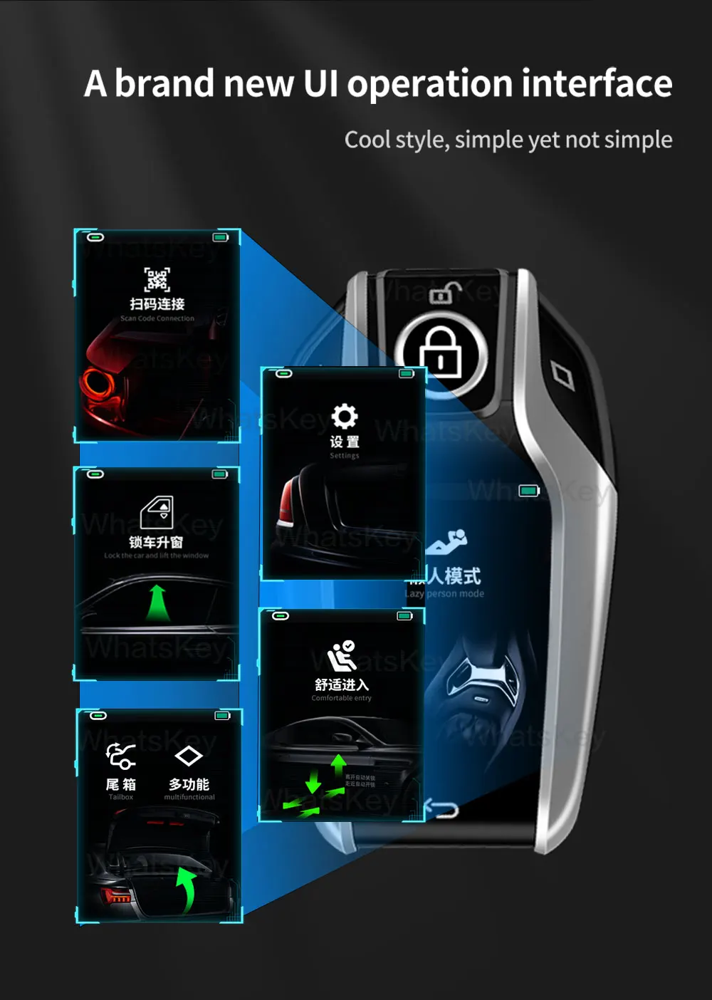 Новейший SK01S ЖК-дисплей Smart Key с функцией пользовательского обоев Для BMW Audi Ford Mazda