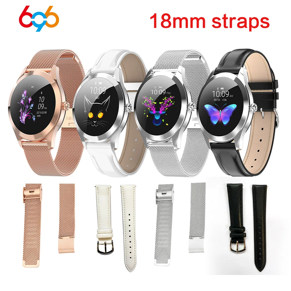 Оригинальный ремешок QW23 для смарт-часов женский из нержавеющей стали/кожи KW20 KW10