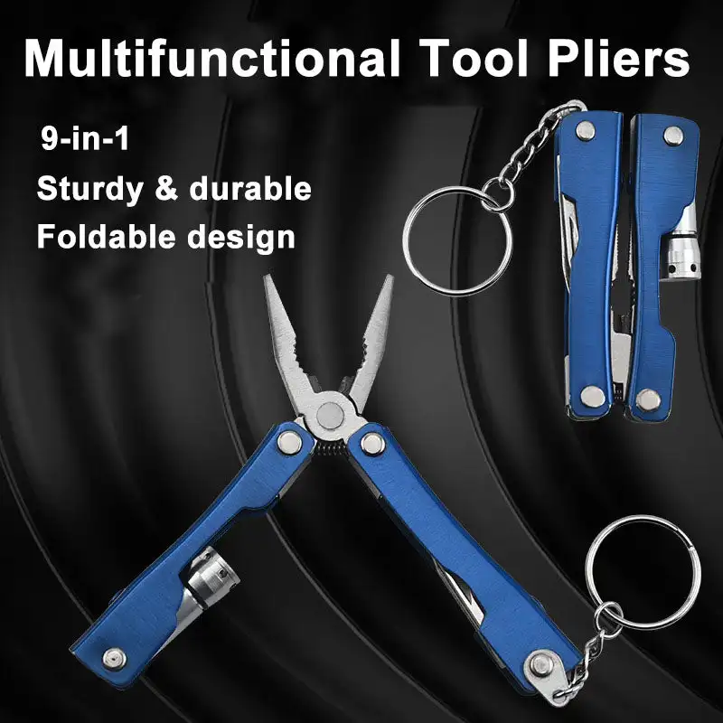 

9-in-1 Multifunctional Tool Pliers Stainless Steel Pocket Knife Pliers Folding Pliers Mini Portable Folding Pliers Small Tool