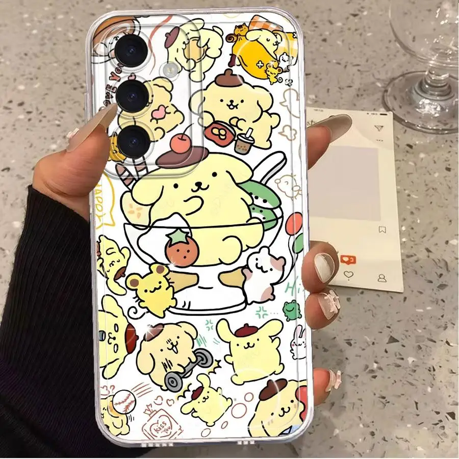 Фото Чехол для телефона Sanrio Pompompurin Pochacco для Samsung Galaxy A12 A35 A15 A51 A22 A06 A35 A72 A71 A72 A54 A50 A56 A73 №3