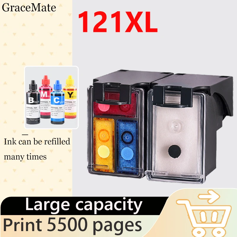 

121XL Refillable Ink Cartridge Compatible hp 121 XL hp121 for HP C4683 Officejet J4500 J4585 J4524 J4525 J4535 J4540 J4550 J4580