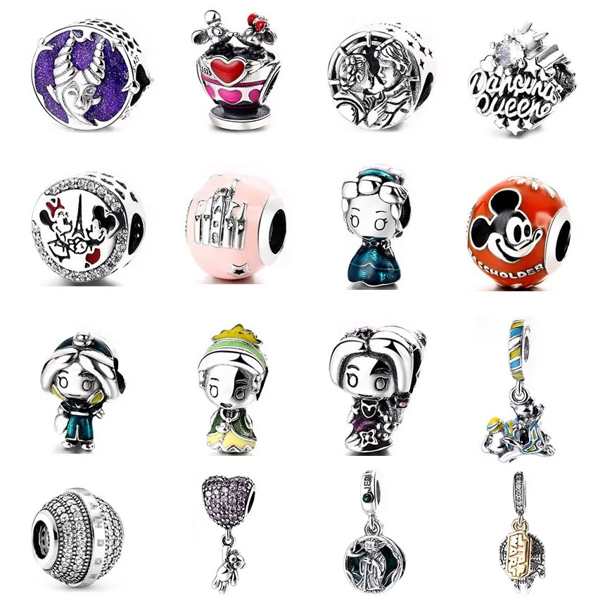 

Hot new mermaid s925 Silver Star Wars beads Pandora's original princess series Mickey Mouse beaded jewelry pendant
