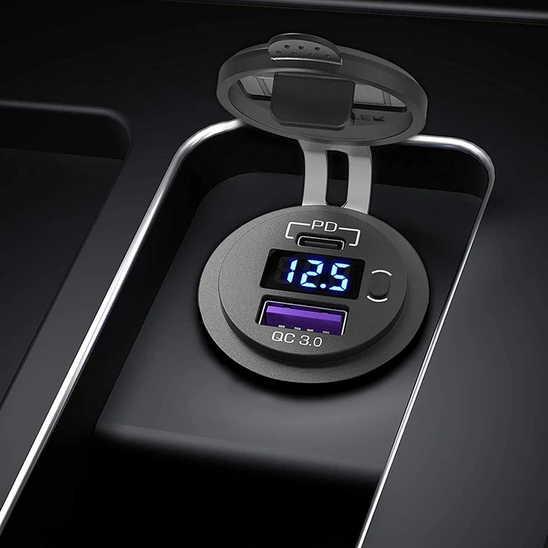 Автомобильное зарядное устройство с двумя USB-портами быстрая зарядка QC 3 0 и PD