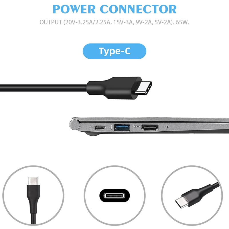 Фото 65 Вт USB Type C универсальное автомобильное зарядное устройство постоянного тока для ноутбука адаптер питания для Lenovo Hp Asus 5 в 12 В Быстрая зарядк... №4
