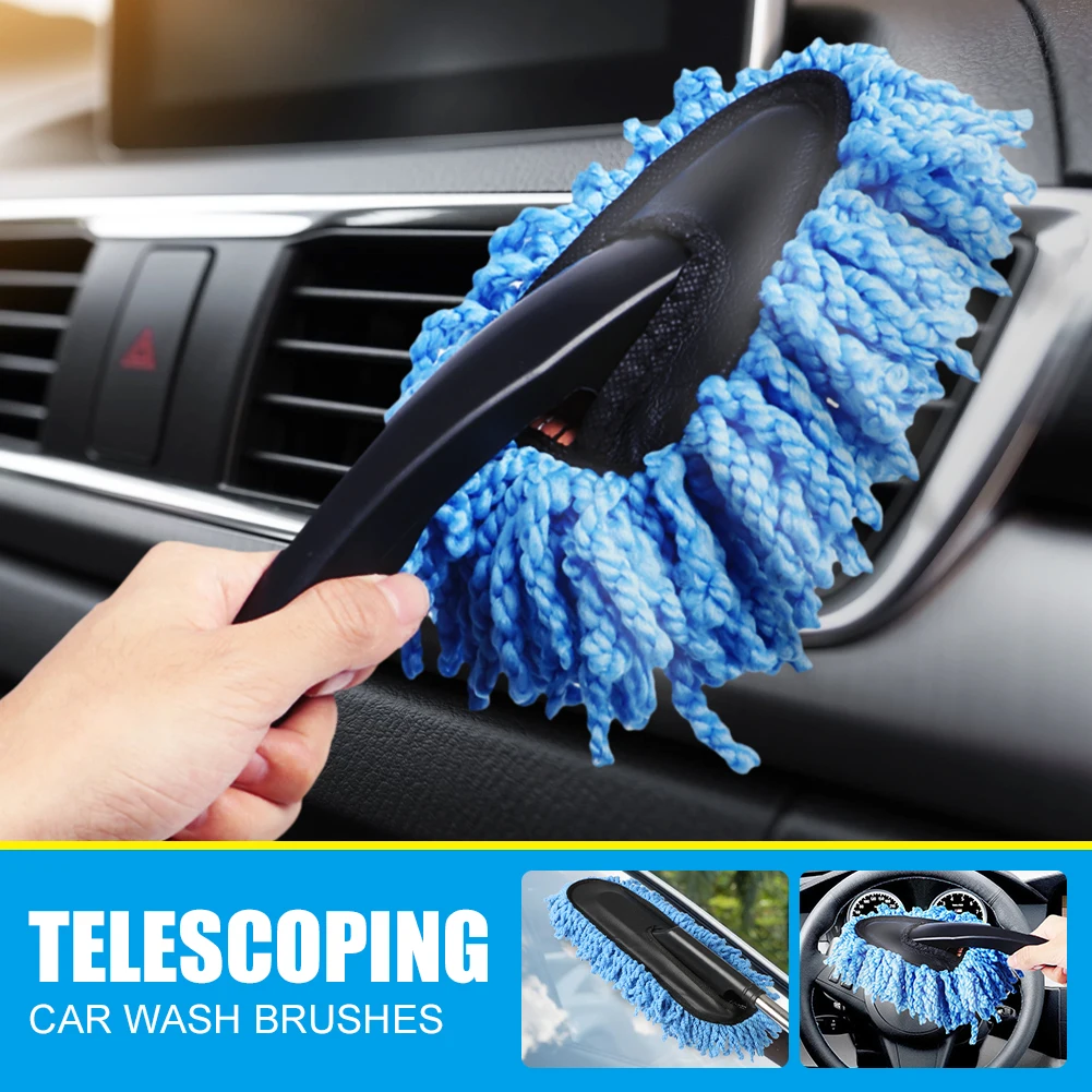 

Портативная многофункциональная щетка для чистки автомобиля, выдвижная щетка с длинной ручкой, щетка для мойки автомобильных колес и окон, ...