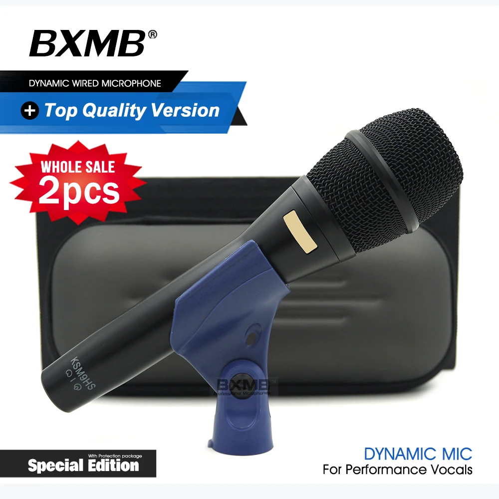 

2Pcs/Lot Special Edition KSM9 Professional Cardioid Dynamic Wired Microphone KSM9HS Mic For Performance Live Vocal Karaoke Stage