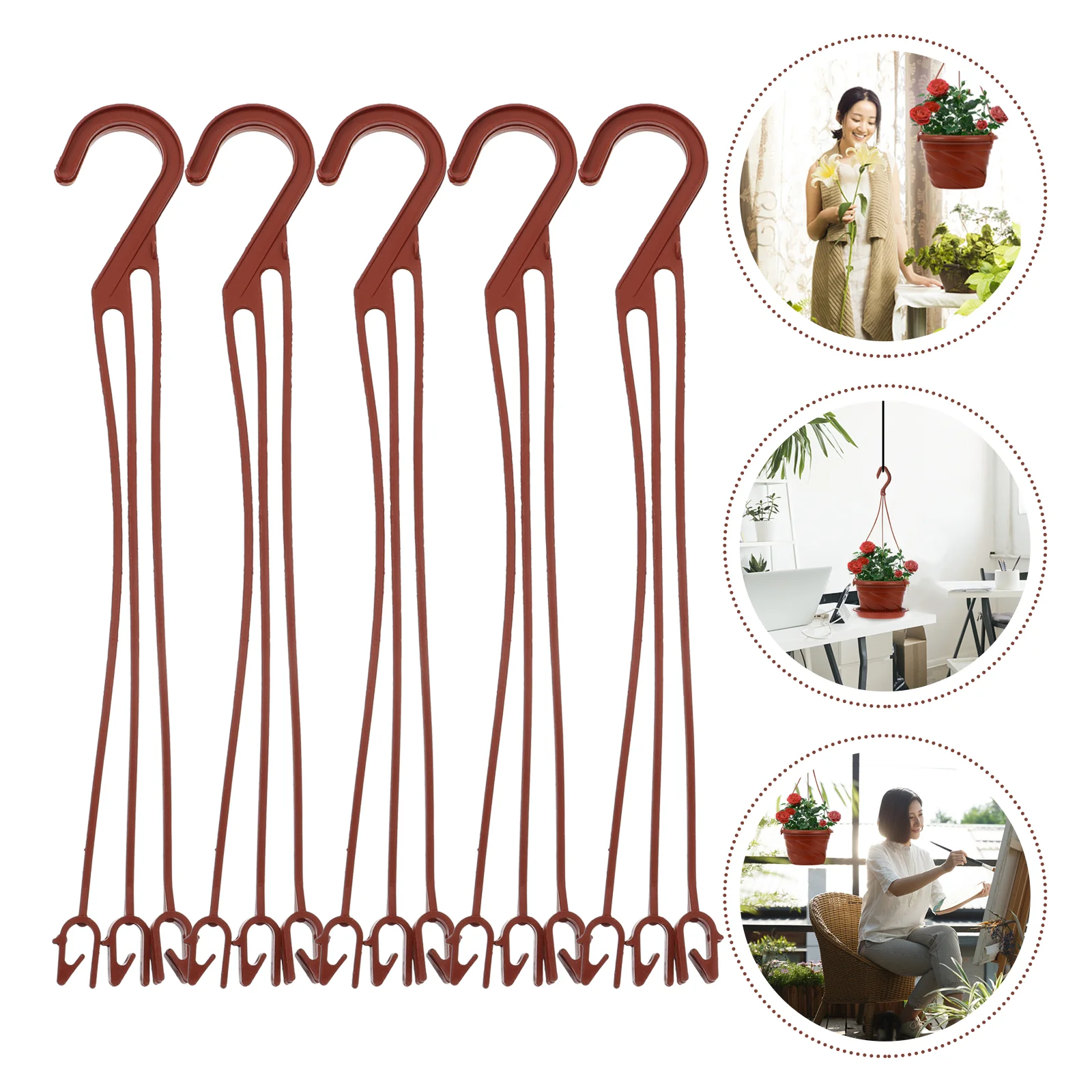 

Hanger Hook Flower Holders Flowerpot Hanging Hooks Hangers Pots Wall-mounted Planter Plastic