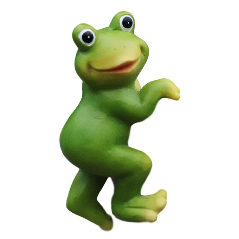 

NEW-Garden Frog Statue Pendant, Outdoor Mini Frog Statue Decoration Flower Pot Hook Porch Patio Lawn