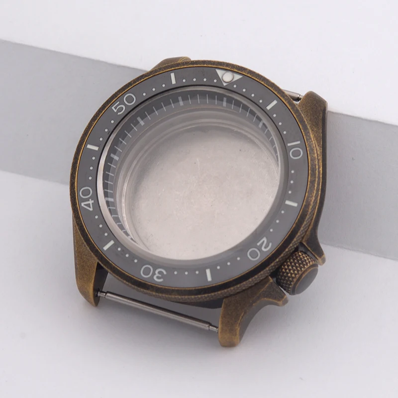 Продажа Чехол Бронзовый в стиле ретро для SKX007, чехол для часов NH35, NH36, 4R35, 4R36 Move Men T, подарок для SKX007, SKX009, Сменный Чехол для мужских часов