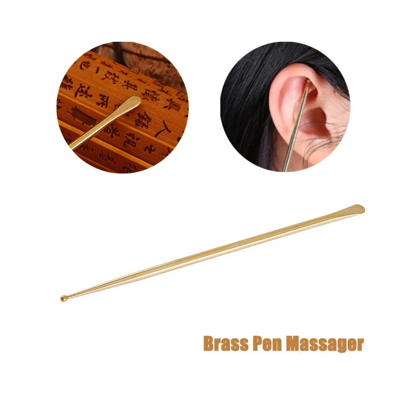 

1 шт. инструмент для рефлексотерапии лица, инструмент для ухода за ушами с двойной головкой, зонд, ручка-массажер для лица