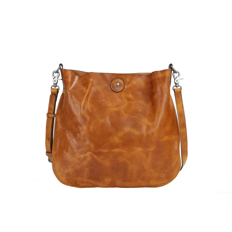 Vintage Genuine Leather Shoulder Bag For Men High-Capacity Strap Men's Messenger Bags Male Luxury Crossbody Bag