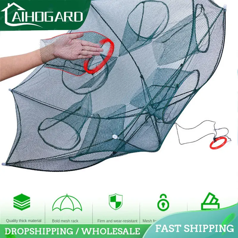 

Portable Automatic 4-16 Hole Hand Fishing Net Hexagon Fish Network Casting Nets Crayfish Shrimp Catcher Tank Trap Cage Mesh Tool