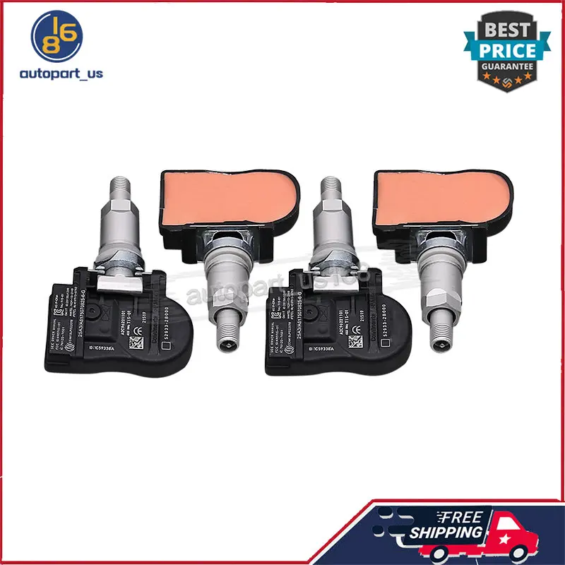 4 шт. TPMS датчик системы контроля давления в шинах 52933-2B000 529332 B000 52933 2B000 433 МГц для