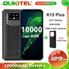 Смартфон OUKITEL K15 Plus, экран 6,52 дюйма, 10000 мАч, 3 ГБ ОЗУ, 32 Гб ПЗУ, четырехъядерный процессор, Android 10,0, разблокировка по распознаванию лица, тройные Камеры 13 МП, мобильный телефон дюйма, NFC