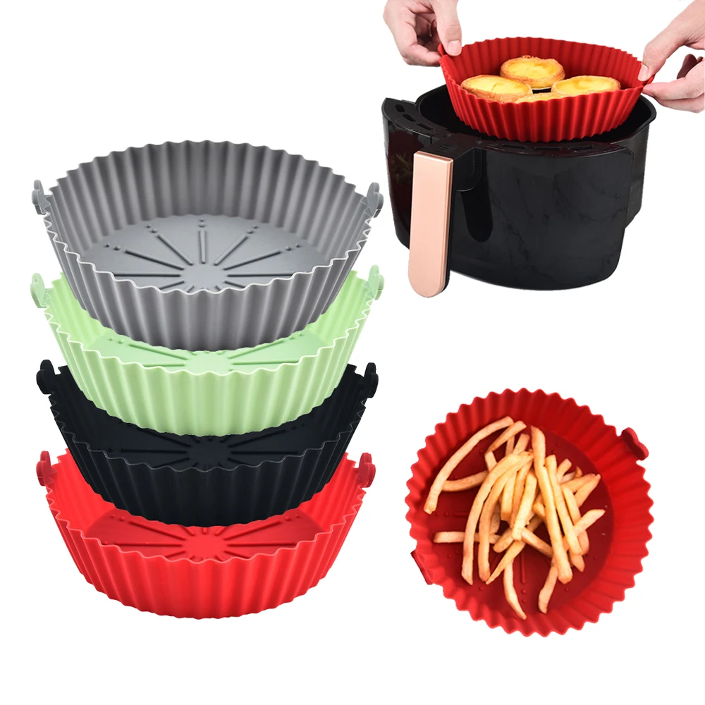 

OLOEY, круглая сменная воздушная фритюрница, противень для выпечки, жареная курица, корзина ковер, фритюрница, силиконовый горшок, гриль, сково...