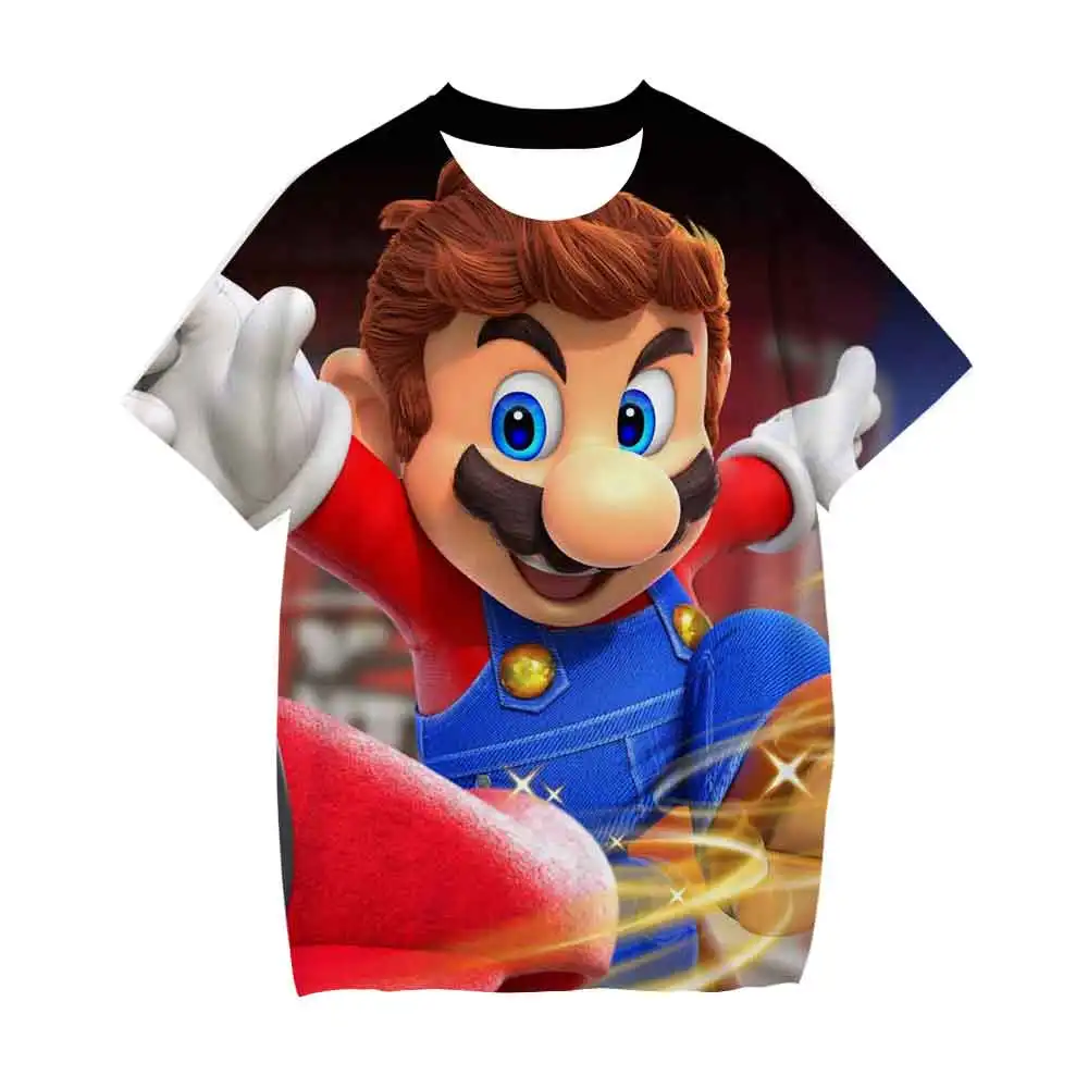 

3D Printed Summer Boy/Girl Super Mario Cartoon T-shirts For Kids Short-sleeved T-shirts For Boys Girls Casual Wear